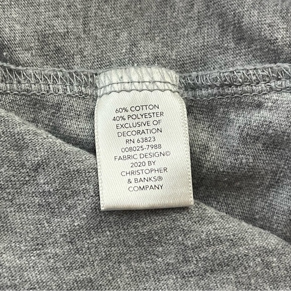 CJ Banks Gnome Print Long Sleeve Tee Holiday Graphic Gray 2X - Picture 4 of 6